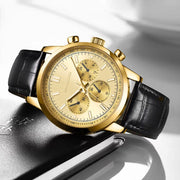 Alfred® | Militär Sport Casual Leder Quarz Uhr