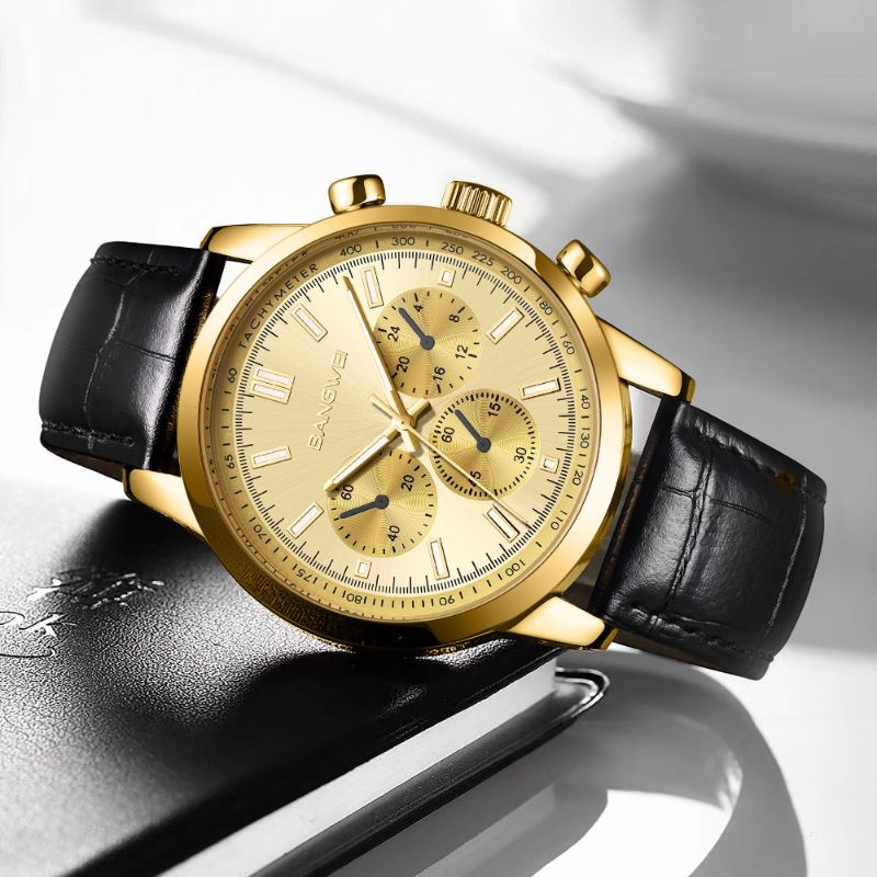 Alfred® | Militär Sport Casual Leder Quarz Uhr