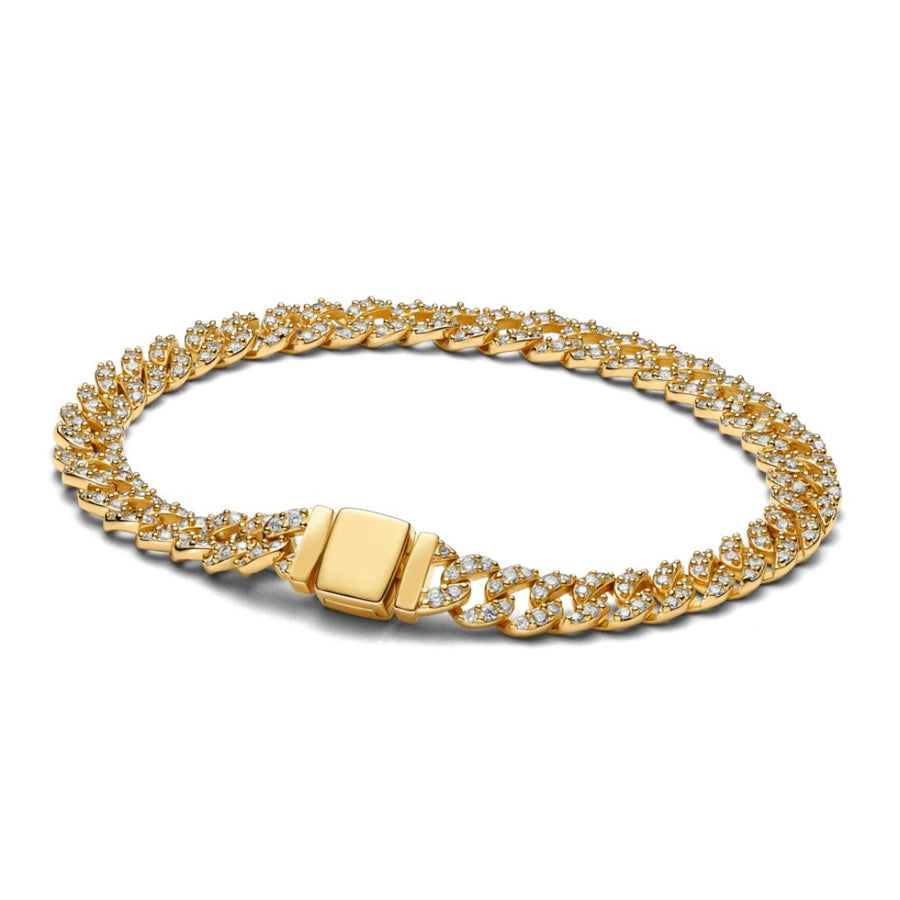 Kubankettenarmband aus Moissanit