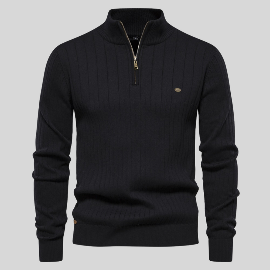 Herrenstrickpullover Mit Halbem Reißverschluss | Winter