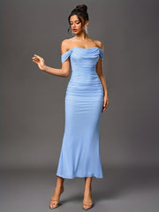 Damen Maxi Hochzeitsgastkleid | Schulterfrei