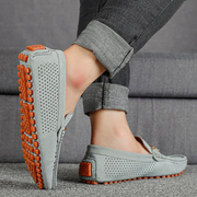 Miro Leder-Loafer mit Perforation | Grau