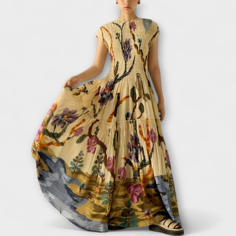 Amanda - Maxikleid mit Faltendruck