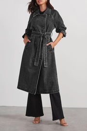 Jeans-Trenchcoat Für Damen | Lang