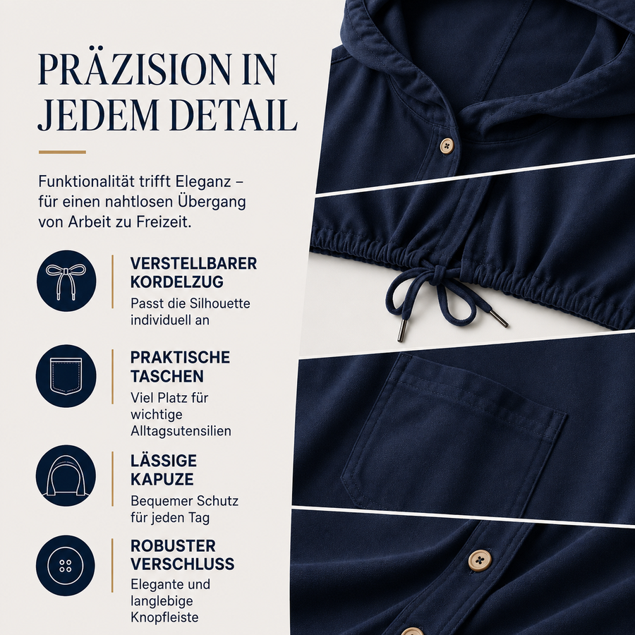 Fuida | Leichte Kapuzenjacke mit verstellbarem Saum