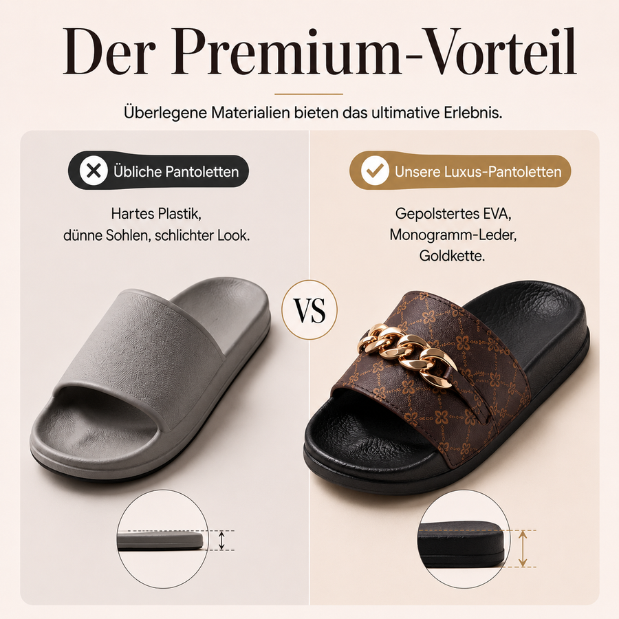 Jorish | Monogramm-Sommerpantoletten mit Kettendetail