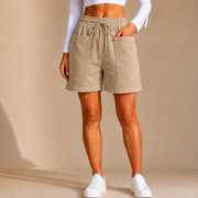 Jynn | Leichte Hohe Taille-Sommershorts mit Taschen