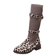 Berbel - Wadenhohe Stiefel mit Leopardenmuster