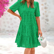 Noraâ | Elegantes Sommerkleid mit Spitzenrüschen