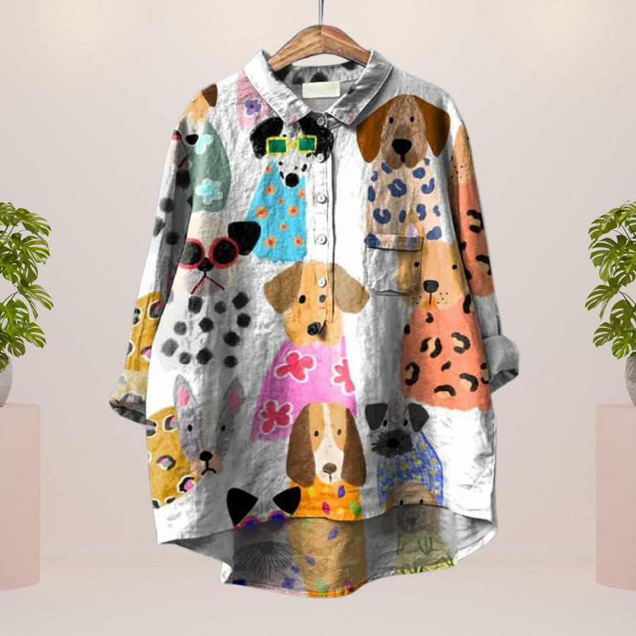 Elena | Lässiges Damen Kunstshirt mit auffälligem Print
