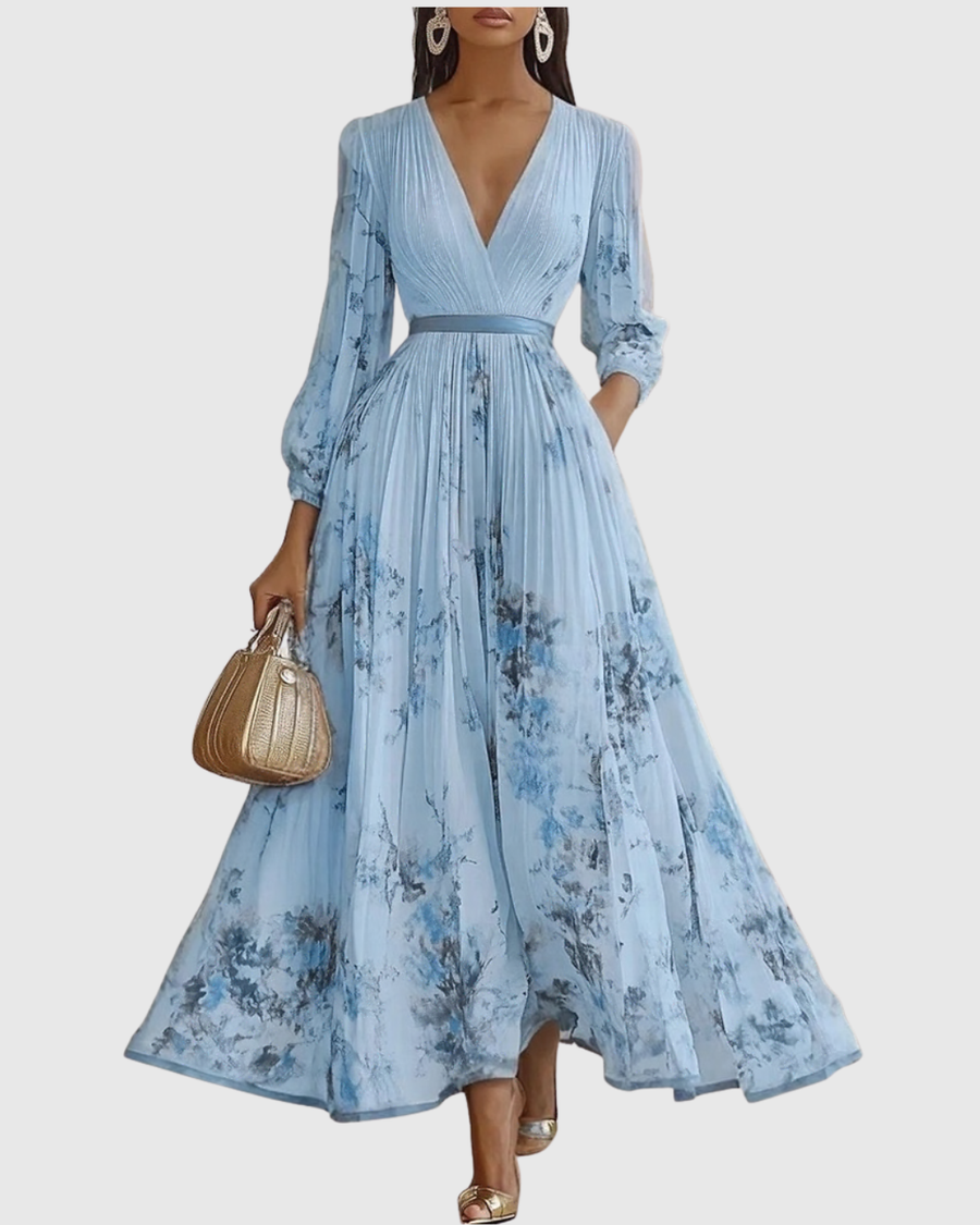 Siena™ - Elegante Plissee Maxi Kleid