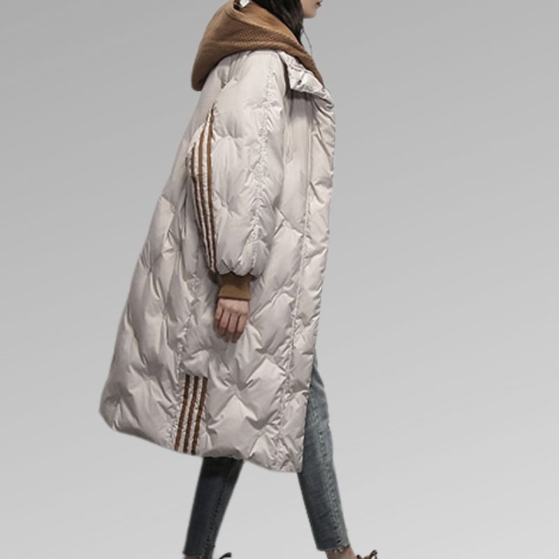 Damen Oversized Daunenmantel mit Kapuze – Stylischer und warmer Wintermantel für kalte Tage