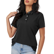Heidi-Mode | Blaue Seide Atmungsaktiv Leichtgewicht Damen Polo