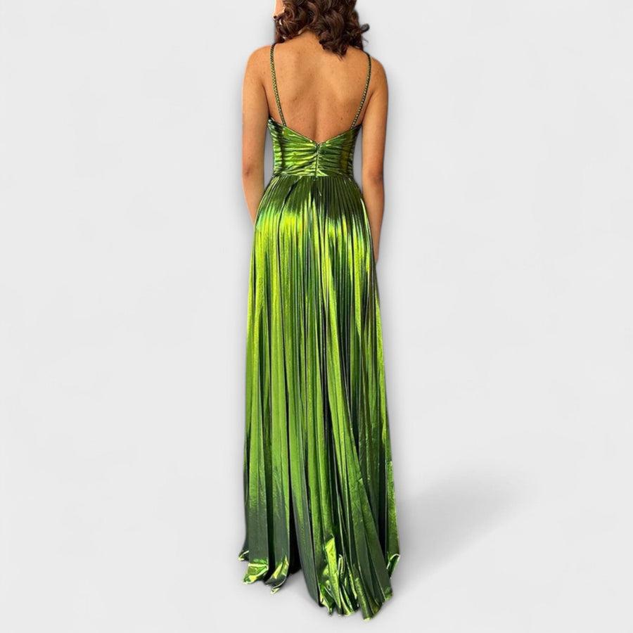 Maxikleid aus metallischem Stoff