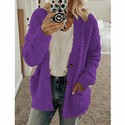 Teddy Damen Fleecejacke Mit Kapuze | Flauschiger Wintermantel
