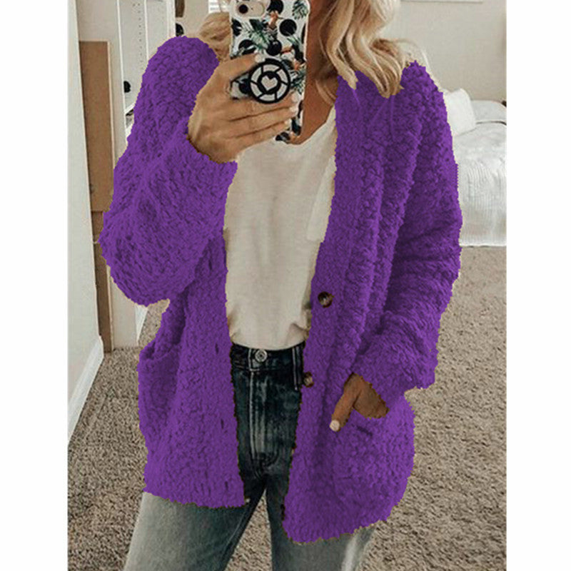 Teddy Damen Fleecejacke Mit Kapuze | Flauschiger Wintermantel