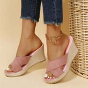 Damen Sandalen mit offener Spitze und Plateausohle