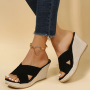 Damen Sandalen mit offener Spitze und Plateausohle