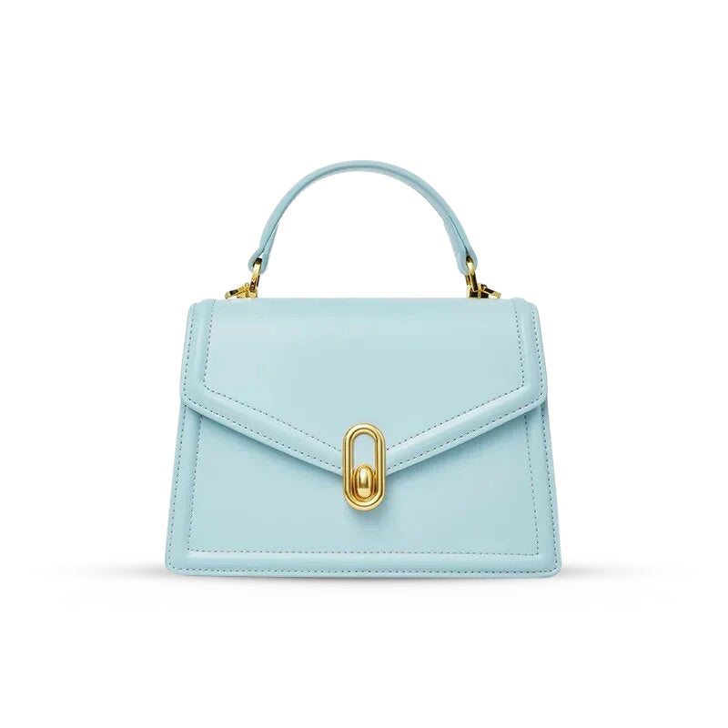 Elena | Strukturierte Damenhandtasche mit Top-Handle & goldfarbenem Verschluss – Elegante City-Bag