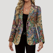 Damenblazer mit Jacquard-Blumenmuster