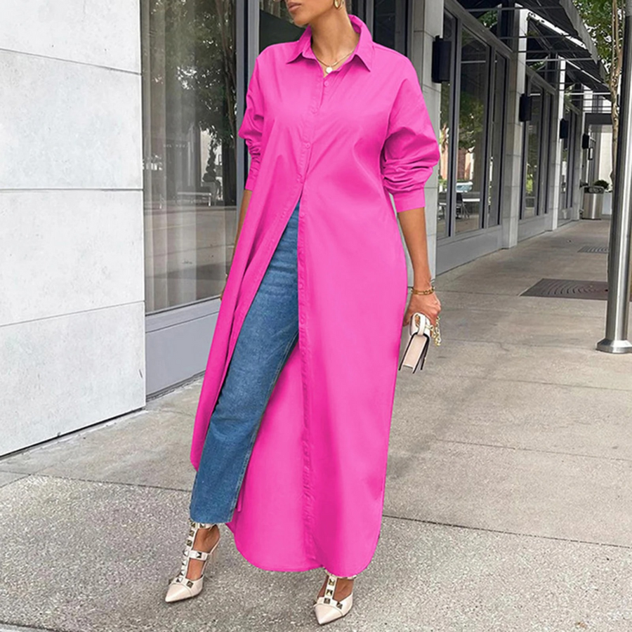 Ele – vielseitiges schlichtes Hemdblusenkleid mit Umschlagkragen