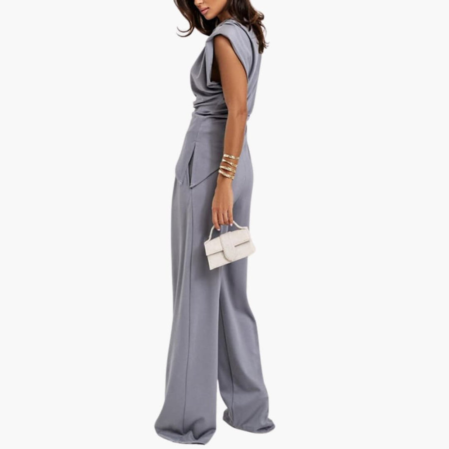 Zweiteiler Damen - Eleganter Hosenanzug mit weitem Bein