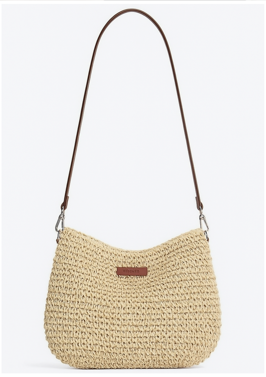 Eryln Strohumhängetasche | Beige