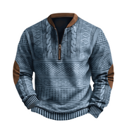 Adrian Strickpullover mit Reißverschlussdetail | Blau