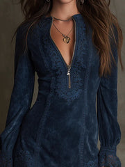 Debbie™ - Wildleder Minikleid