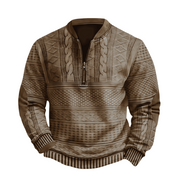 Adrian Strickpullover mit Reißverschlussdetail | Khaki