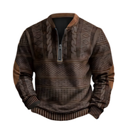 Adrian Strickpullover mit Reißverschlussdetail | Braun