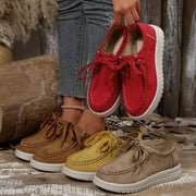Damen Vintage Schnür-Mokassinschuhe