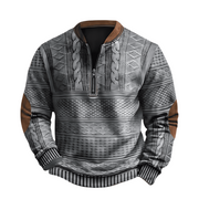 Adrian Strickpullover mit Reißverschlussdetail | Grau