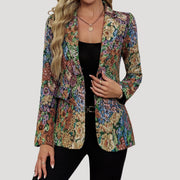 Damenblazer mit Jacquard-Blumenmuster