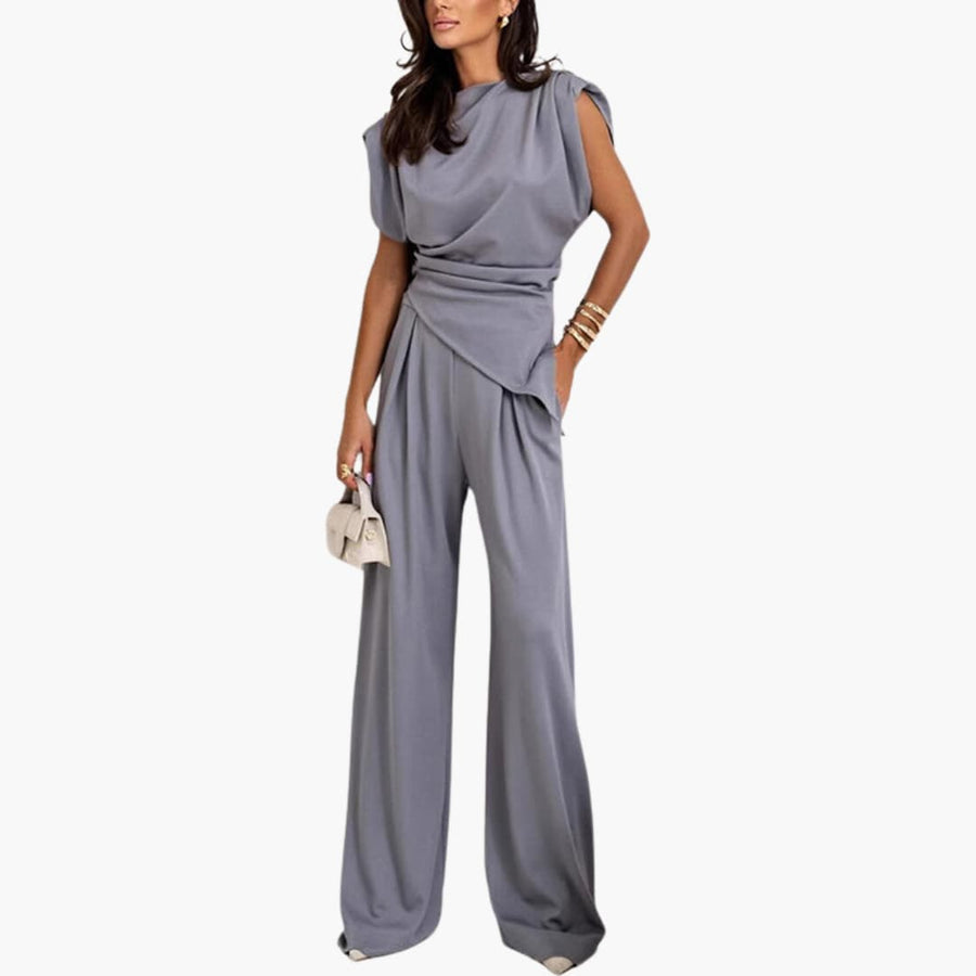 Zweiteiler Damen - Eleganter Hosenanzug mit weitem Bein