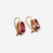 Rosa | Vintage Ohrringe mit rotem Kristall