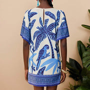 Kurzes Kleid im Ethno-Stil mit Blumendruck - Nayeli