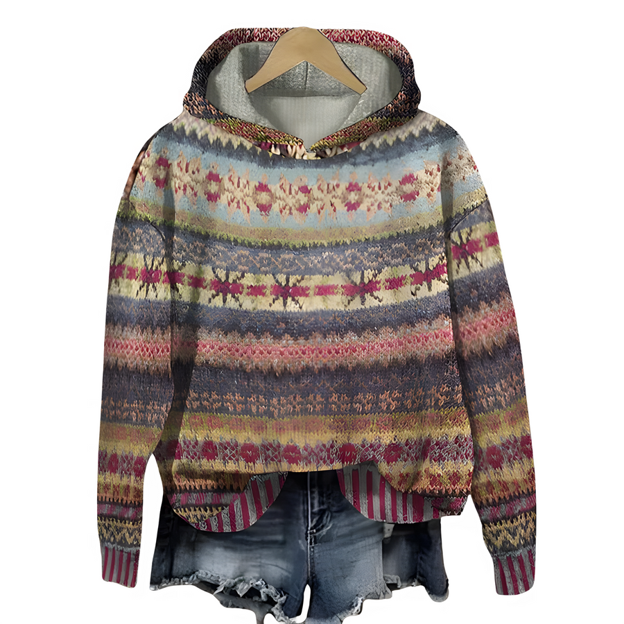 Sola Hoodie mit zeitlosem Muster | Rot