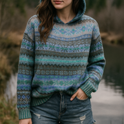 Sola Hoodie mit zeitlosem Muster | Blau