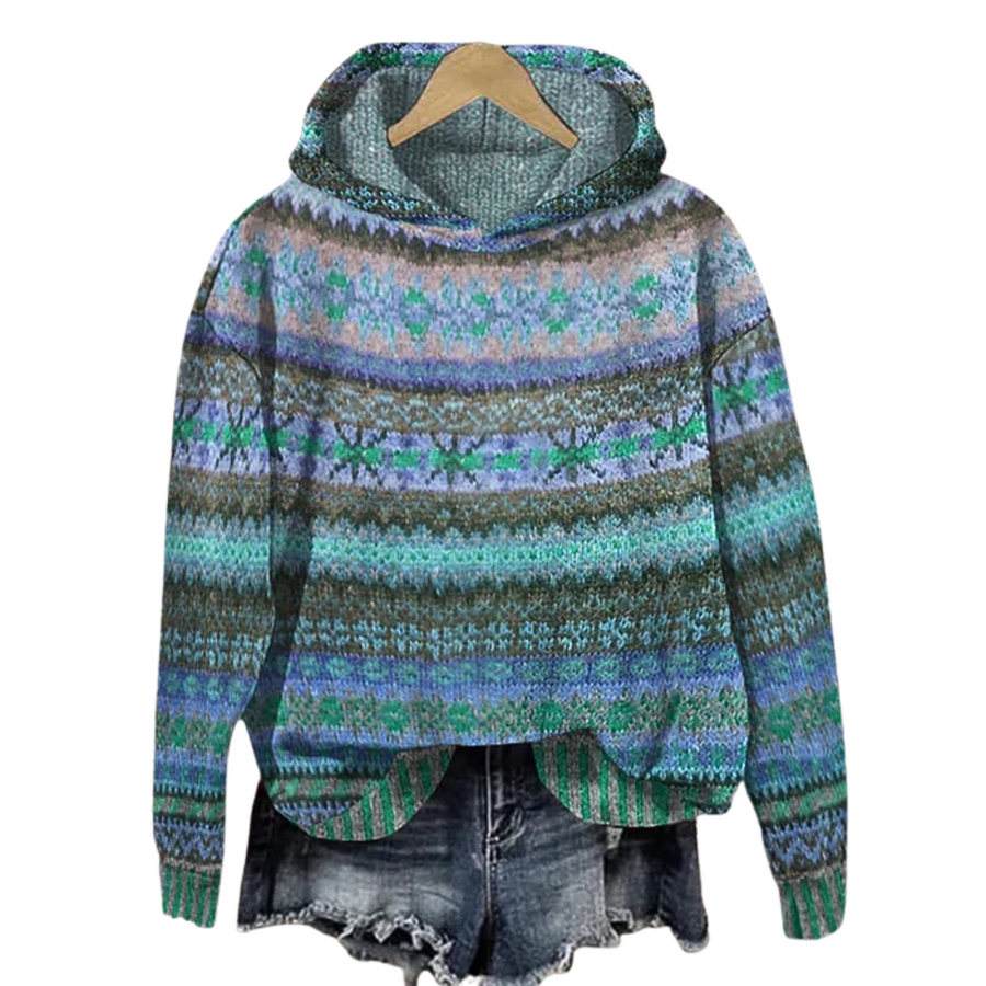 Sola Hoodie mit zeitlosem Muster | Blau