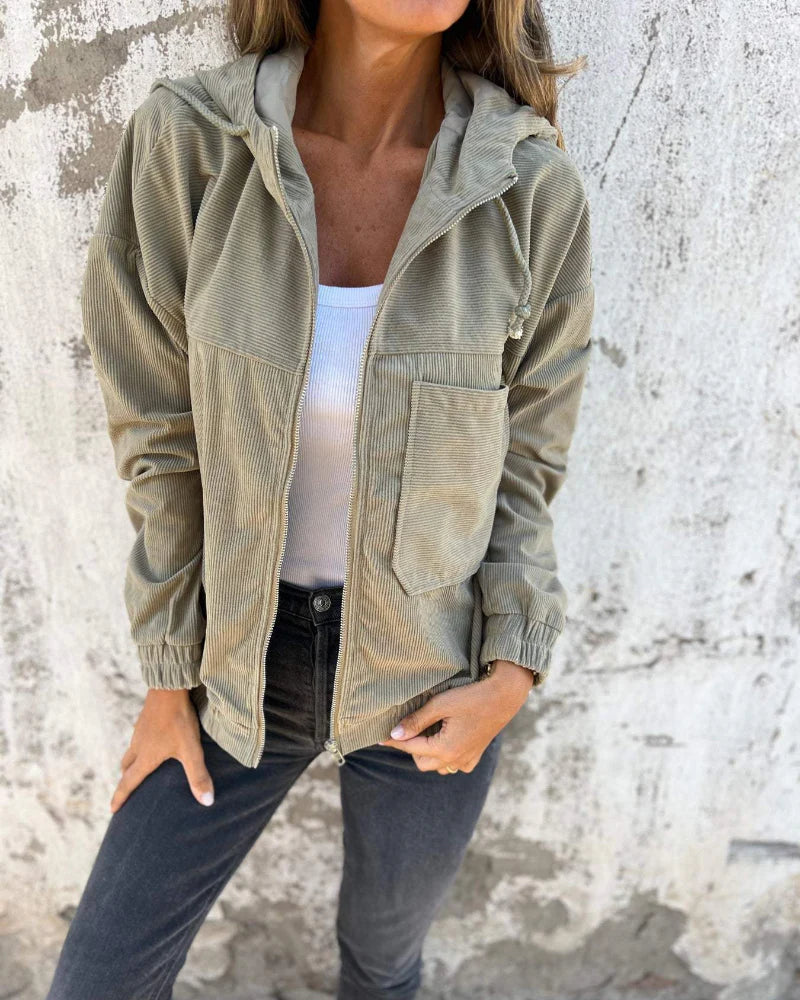 EDA - CORDJACKE MIT VERSTELLBARER KAPUZE