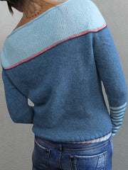 Mia | Eleganter Pullover Damen breit und gestreift