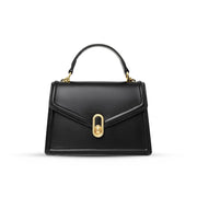 Elena | Strukturierte Damenhandtasche mit Top-Handle & goldfarbenem Verschluss – Elegante City-Bag
