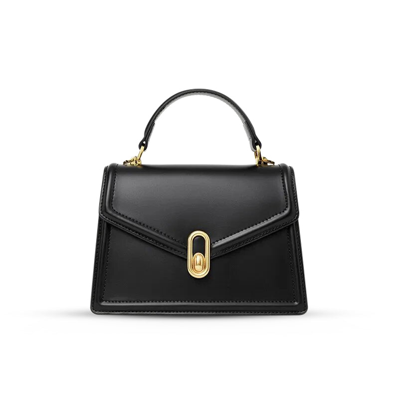Elena | Strukturierte Damenhandtasche mit Top-Handle & goldfarbenem Verschluss – Elegante City-Bag