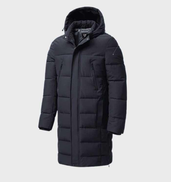 Langer Herren Daunenmantel Mit Kapuze | Winter