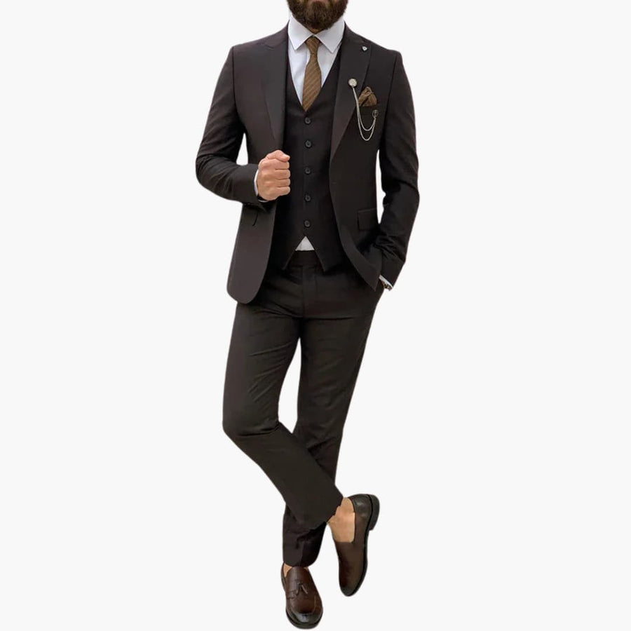 Slim Fit Anzug Set - Herrenanzug 3-teilig für Abendmode