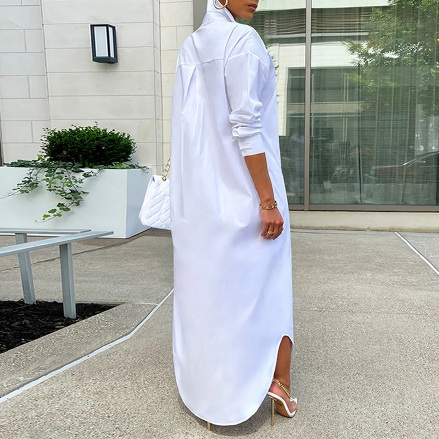 Ele – vielseitiges schlichtes Hemdblusenkleid mit Umschlagkragen