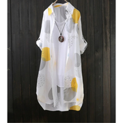 Leichtes - Hemdblusenkleid mit Business-Print für dich