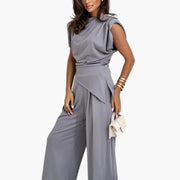 Zweiteiler Damen - Eleganter Hosenanzug mit weitem Bein