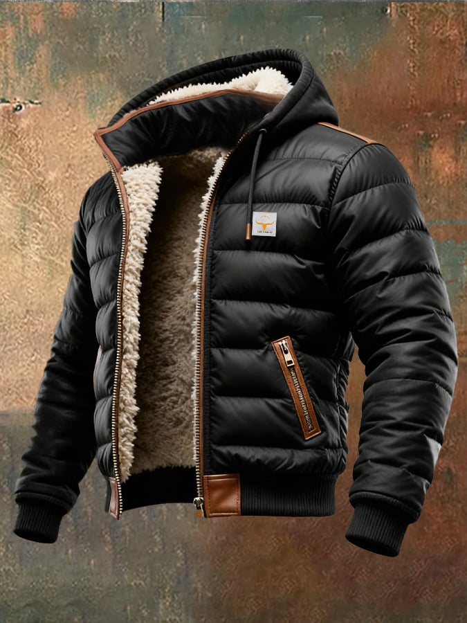 Kevin | Schwarze Herrenjacke gefüttert komfortabel & stylisch